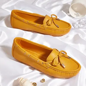 Casual Loafers Vrouwen Flats Mocassins Classic Boog-knoop Veelzijdige Zachte Sole Dames Zomer Flats Comfortabele Moeder Mama Schoenen