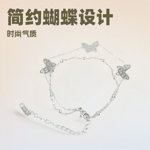 Pulsera de Mariposa de Aleación de Zinc Plateada, Joyería para Mujer, Regalo, Accesorio de Moda - Product Image 2