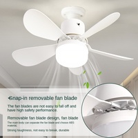 Ventilateur de plafond moderne en métal et plastique avec éclairage LED, moteur AC, télécommande, 3 vitesses, variateur d'intensité, 3 couleurs changeantes, AC85-265V, 6 pales