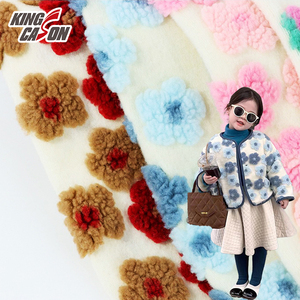 Kingcason 100% Polyester jacquard Sherpa đôi phải đối mặt với em bé Hàng may mặc thoáng khí hoa mẫu chống viên thuốc mềm mại ấm áp cho trẻ sơ sinh - Product Image 2