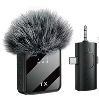 Nouveau microphone cravate sans fil 3-en-1 F11-2 F15 2.4G à condensateur, portable et mains libres pour téléphone portable et interviews en direct