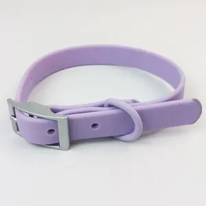 Populer warna ungu kotoran dan kerah anjing PVC tahan bau untuk Kit berjalan hewan peliharaan dengan logo disesuaikan