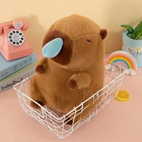 Peluche géante de capybara Ditucu avec sac à dos tortue, grande peluche de capybara douce et épaisse, jouet en peluche surdimensionné pour cadeau