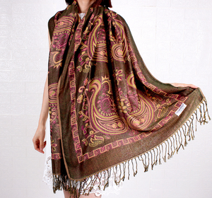 Wholesale <strong>Paisley</strong> <strong>Pashmina</strong> <strong>Scarves</strong> Thick Winter Women Jacquard Long Tassel <strong>Scarf</strong> - Product Image 6