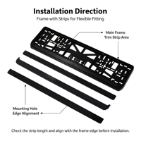 BOLONG Cadre de plaque d'immatriculation en plastique ABS haute performance, norme européenne, résistant aux intempéries, logo personnalisé imprimé, plaque d'immatriculation européenne