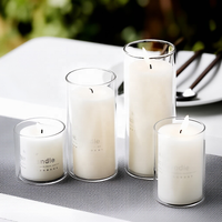 Bougie en verre borosilicate transparent avec bouchon en liège gaufré, fournitures de décoration de mariage européennes, ornement d'aromathérapie