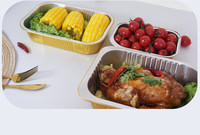 Gouden aluminiumfolie bakje, 111oz met transparant deksel, voedselveilig geribbeld, voor fruitsalade dessert, hete verkoop fabrieksprijs