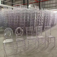 Chaises Chiavari transparentes empilables en résine plastique pour l'extérieur, hôtels, mariages, banquets et repas