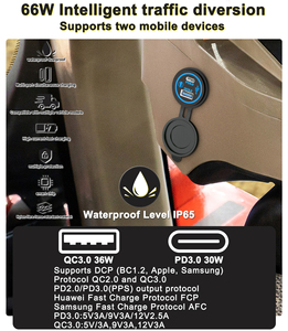 Nhà Máy DC 10 Để 30V Cổng <span class=keywords><strong>USB</strong></span> Xe Điện <span class=keywords><strong>USB</strong></span> C Xe 12V Xe Máy Sạc Ổ Cắm Ổ Cắm Cho Campervan Marine - Product Image 6