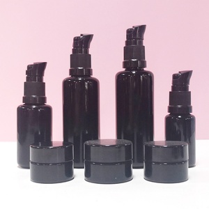 Botella de Vidrio Oscuro Violeta UV de 10ml 15ml 20ml 30ml 50ml 60ml 100ml con Tapas de Bomba de Plástico Negro y Logotipo Personalizado Serigrafiado - Product Image 3