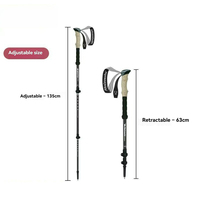 Bâtons de randonnée anti-vibrations à longueur réglable, légers et portables, bâtons de marche en aluminium pour la montagne