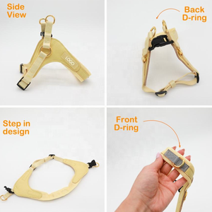 طقم حبل قوي مخصص مع طوق للكلاب قابل للتعديل من الجلد الصناعي الفاخر نصف الأصلي مع بطانة ناعمة من الجلد النباتي - Product Image 3