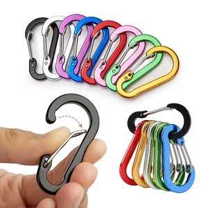 12PCS Metal Carabiner <b>Clip</b> Set Pink Tourist Small <b>Hooks</b> Outdoor Fishing Camping Cycling Hiking Multi Tool Keychain Buckle - Product Image 1
