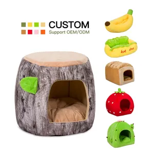 Wholesale Manufacturer Wood Style Funny Shape Winter Comfortable Delicious Durable Cozy Two-Way Use Pet Bed