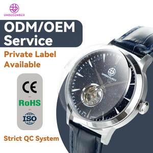 Undecember Factory 5ATM Waterproof Classic Skeleton Automatic Wristwatch ODM/OEM Genuine Leather Men's Mechanical <strong>Watch</strong> - Product Image 1