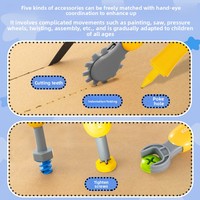 Kit d'assemblage éducatif Montessori pour enfants - Trousse d'outils d'ingénierie avec vis et écrous - Ensembles d'outils de construction - Coordination œil-main