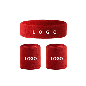 Factory Wholesale Custom Embroidered Logo Braided Cotton Christmas Tennis Sport Wristband Sweatbands <strong>Headband</strong> Set For Women Kids - Product Image 1