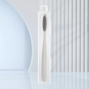 Gradient Color Large <b>Head</b> <b>Toothbrush</b> Soft Bristle Nylon Adult Home Use Light Gray Regular Size - Product Image 1