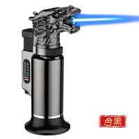 Meilleures ventes en stock européen, pistolet à souder à feu puissant, allumeur à gaz butane, torche à cigare, briquet à fenêtre anti-vent, allumeur de briquet dragon