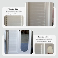 Armoire coulissante en acier blanc personnalisée avec miroir, 2 portes, pour chambre à coucher, rangement de vêtements, meubles modernes