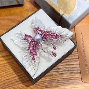 เข็มกลัดแฟชั่นหรูหราสไตล์ฝรั่งเศส รูปผีเสื้อหลากสีสัน ประดับด้วยน้ำทะเล ดีไซน์แบบยุคกลาง ประดับปกเสื้อ  งานออกแบบใหม่ - Product Image 1