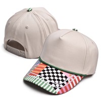 Cappellini da Baseball a 5 Pannelli Bicolore 100% Cotone, Cappelli Sportivi Personalizzabili con Logo Ricamato 3D per Uomo