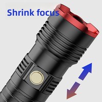 Linterna LED portátil para exteriores, de largo alcance, con carga tipo C, para acampar, de alta potencia, de aleación de aluminio, multifuncional