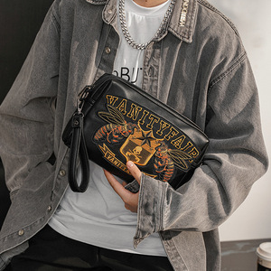 Sac bandoulière homme original avec motif brodé, style coréen, tendance, simple, léger, en polyester - Product Image 1