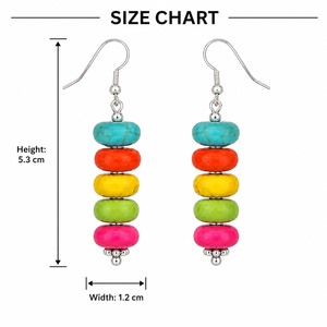 Pendientes Colgantes Hechos a Mano con Incrustaciones de Piedras Naturales, Aretes Decorados con Ágata Multicolor y Turquesa para Mujer, Suministro al por Mayor - Product Image 5