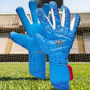 Goalkeeper <b>Gloves</b> Front Palm 4mm German <b>Latex</b> And Backhand Sublimation Printing Medius Cut Finger Protection <b>Gloves</b> - Product Image 4