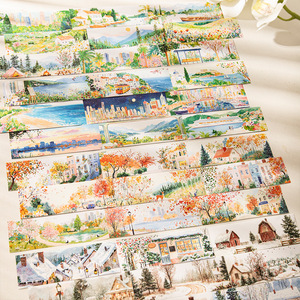24 feuilles par paquet Série Collection Quatre Saisons Quatre Saisons Voyage : Paysages Frais et Naturels <span class=keywords><strong>Livre</strong></span> d'autocollants DIY - Product Image 2