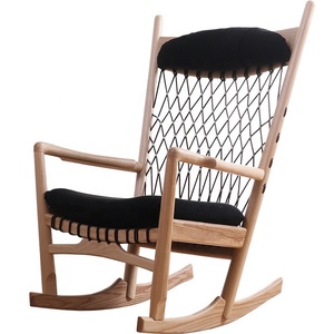 Morezhome salon intérieur adulte en bois loisirs <span class=keywords><strong>chaise</strong></span> berçante avec coussin - Product Image 1