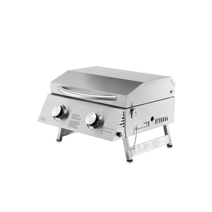 <strong>Tabletop</strong> 2 Burners <strong>Gas</strong> <strong>BBQ</strong> Grill Easily Cleaned Portable Stainless Steel - Product Image 1