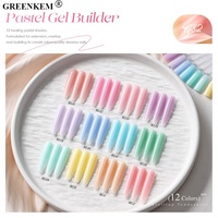Gel de construction pour ongles 12 couleurs 30ml, texture crème soyeuse, sans TPO ni HEMA, gel de construction pastel OEM