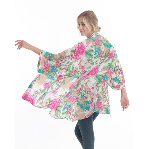Bas quantité minimale de commande belle Hawaii imprimé fleuri femmes rayonne <span class=keywords><strong>Kimono</strong></span> <span class=keywords><strong>plage</strong></span> couvrir paréo - Product Image 3