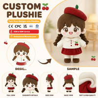 Fabrication sur mesure de figurines d'animaux en peluche super douces de 20 cm avec rembourrage en coton PP, poupées et jouets en peluche personnalisés