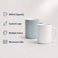 Mug en céramique 390 ml, logo personnalisé, glaçure unie, style nordique, mug vierge pour sublimation, mug à café ou à thé, cadeau promotionnel d'entreprise