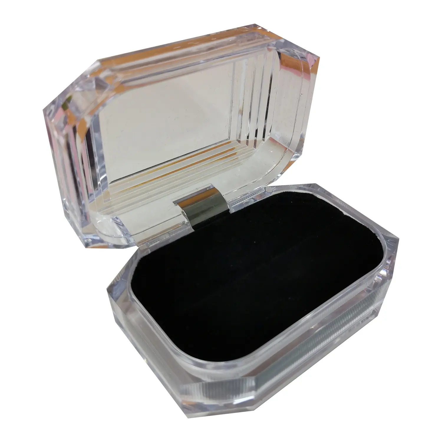 Duurzaam Glas Niveau Acryl Crystal Clear Sieraden Box Ring Weer Case