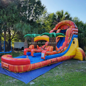Thương mại cây cọ Inflatable Slide thiết kế mới trượt nước Hot hấp dẫn Inflatable thư bị trả lại Nhà trượt Combo cho bán - Product Image 2