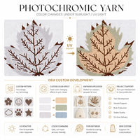 Hilo de Chenilla Fotocrómico, Reactivo a los Rayos UV, que Cambia de Color, Teñido con Acrílico, Material Textil Inteligente, Hilo Funcional de Alta Tenacidad