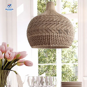 Lustre suspendu en rotin, design moderne, éclairage d'intérieur, <span class=keywords><strong>luminaire</strong></span> décoratif de plafond, idéal pour un hôtel - Product Image 4