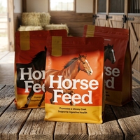 Sac d'emballage alimentaire pour animaux de compagnie, qualité alimentaire, recyclable, à fond carré, avec fermeture éclair réutilisable, grande capacité 20 lb, logo personnalisé, pour chevaux
