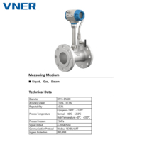 Débitmètre vortex VNER MA80T-TP en acier inoxydable 304/316 ANSI pour eau, air, gaz, liquides, vapeur chaude, connexion à bride, haute précision