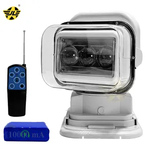 Suku Cadang Mobil Lampu Pencarian Led 360 Derajat Lampu Sorot Isi Ulang Lampu Sorot LED Remote Control untuk Off Road Truck Yacht