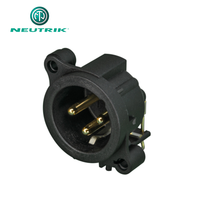 Neutrik NC3MAAH 3 broches mâle Audio XLR ReceptaclesnPCB Montage Bronze Contacts Zinc Shell