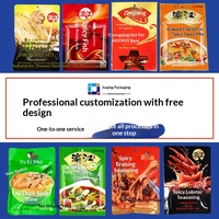 Sachets d'emballage refermables à fond plat pour chewing-gum, aliments en conserve, assaisonnements, base de fondue, emballage alimentaire personnalisé avec fermeture éclair