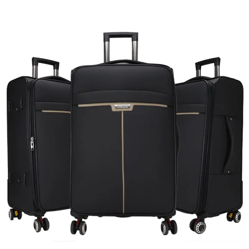 Peso leve grande capacidade viagem saco com rodas macio bagagem trole viagem mala expansível bagagem conjunto