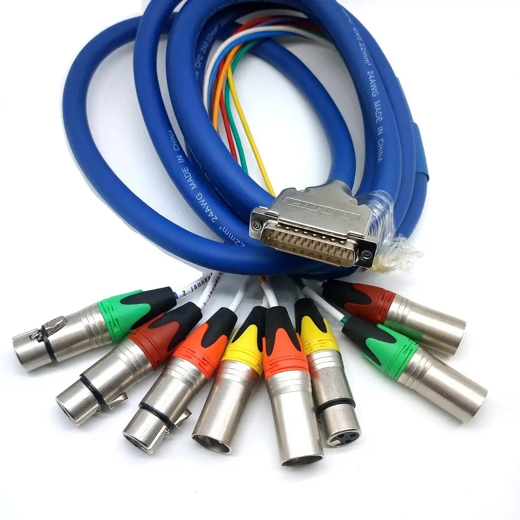 Изготовленный На Заказ многожильный кабель производитель 2 16 20 24 28 32 36 40 каналов барабан аудио кабель змея DB25 DB9 XLR кабель