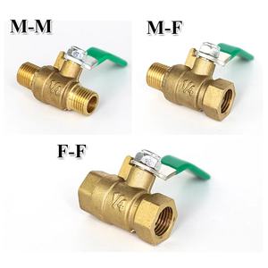 Robinet à bille en cuivre massif de 1/2 pouce avec filetage interne et externe pour l'eau - Product Image 6