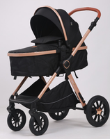 Poussette 3-en-1 réversible avec siège auto pour bébé, capote large et siège, landau pour bébé, harnais de sécurité à 5 points, poussette facile à plier